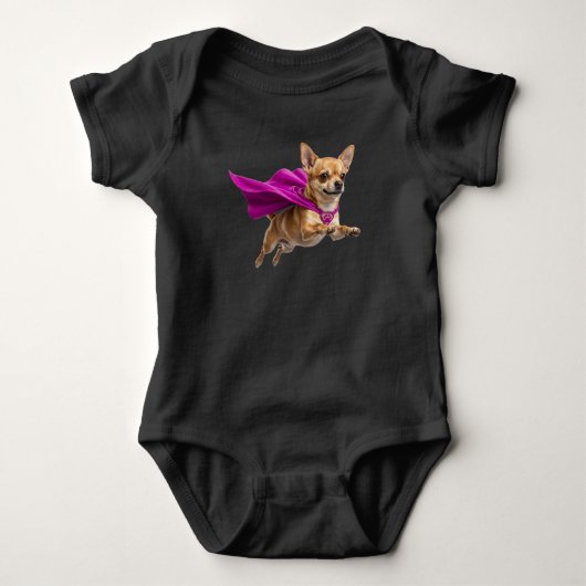 Schattige Chihuahua Superheld Romper (Voorkant)