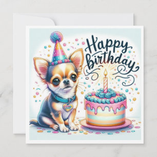 Schattige Chihuahua verjaardag hond Kaart