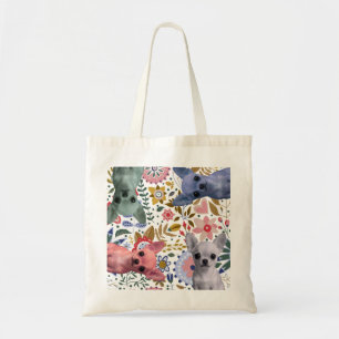 Schattige Chihuahuas in waterverf – Kleurrijke hon Tote Bag