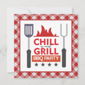 Schattige chill grill BBQ feest Kaart (Voorkant)