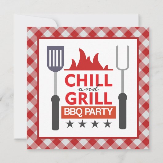 Schattige chill grill BBQ feest Kaart (Voorkant)