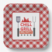 Schattige chill grill BBQ feest Papieren Bordje (Voorkant)