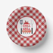 Schattige chill grill BBQ feest Papieren Kommen (Voorkant)