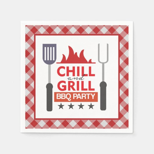 Schattige chill grill BBQ feest Servet (Voorkant)