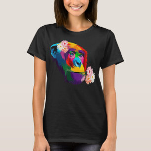 schattige Chimpansee Aap kleurrijke Chimpansee blo T-shirt