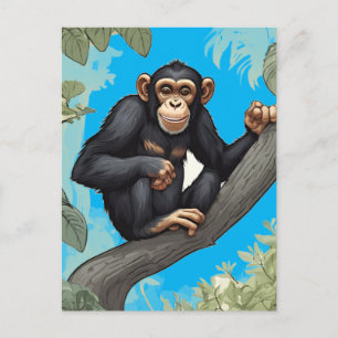 Schattige chimpansee briefkaart