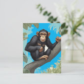 Schattige chimpansee briefkaart (Staand voorkant)
