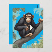 Schattige chimpansee briefkaart (Voorkant / Achterkant)