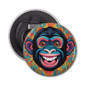 Schattige chimpansee button flesopener (Voorkant)