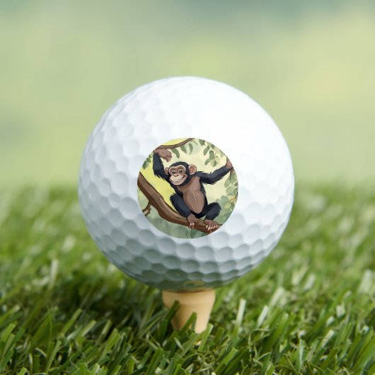 Schattige chimpansee golfballen (Insitu Shirt)