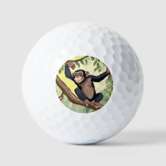 Schattige chimpansee golfballen (Voorkant)