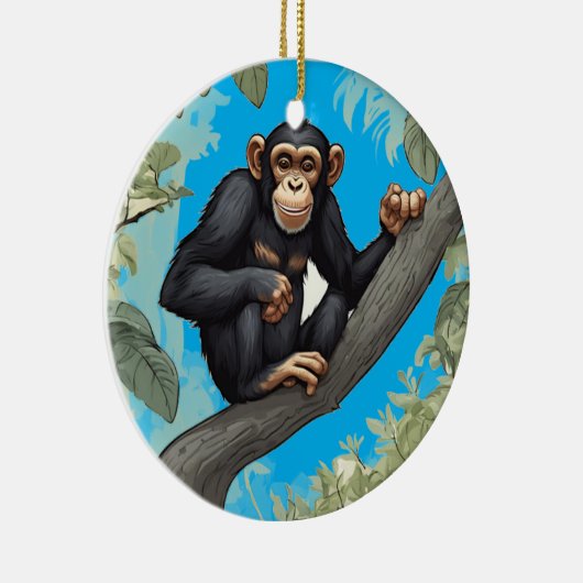 Schattige chimpansee keramisch ornament (Rechts)