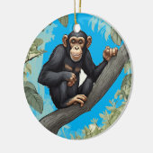 Schattige chimpansee keramisch ornament (Links)