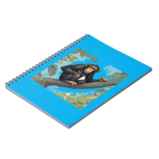 Schattige chimpansee notitieboek (Linkerzijde)