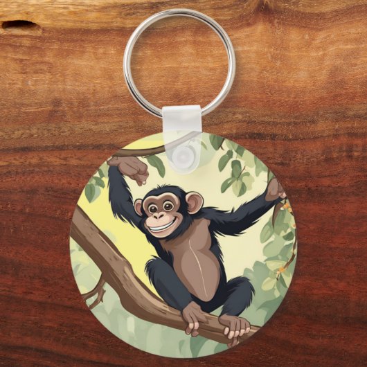 Schattige chimpansee sleutelhanger (Voorkant)