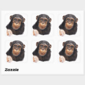 Schattige Chimpansee Vierkante Sticker (Vel)
