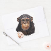 Schattige Chimpansee Vierkante Sticker (Envelop)