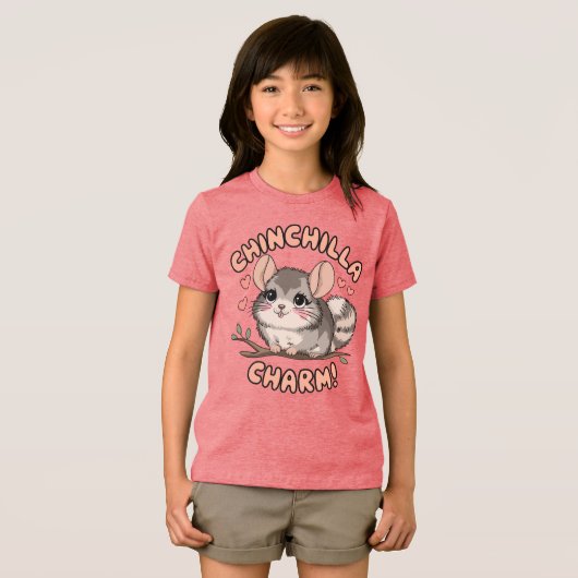 Schattige Chinchilla Charme Tri-Blend Shirt (Voorkant volledig)