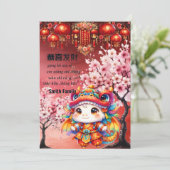 Schattige Chinees Draak Chinees Nieuwjaar Chinese  Kaart (Staand voorkant)