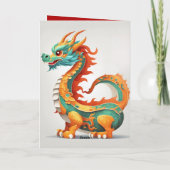 Schattige Chinees Dragon aangepaste Jaar Verjaarda Kaart (Achterkant)