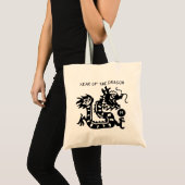 Schattige Chinees Drakenjaar papier-cut 2024 Monog Tote Bag (Voorkant (product))