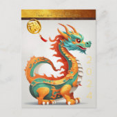 Schattige Chinees Nieuwjaar Dragon Birthday HPostc Feestdagenkaart (Voorkant)