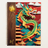 Schattige Chinees Nieuwjaar Dragon Origami Monogra Planner (Voorkant)