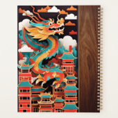 Schattige Chinees Nieuwjaar Dragon Origami Monogra Planner (Achterkant)