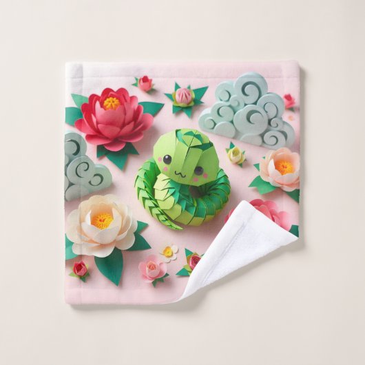 Schattige Chinees Nieuwjaar Slang 2025 HT1 Washandje (Wasdoekje)