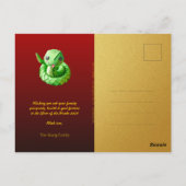 Schattige Chinees Nieuwjaar Slang 2025 + teksten H Briefkaart (Achterkant)