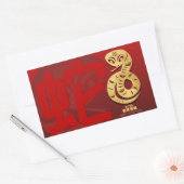 Schattige Chinees Nieuwjaar Snake 2025 HRS Rechthoekige Sticker (Envelop)