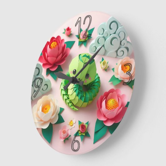 Schattige Chinees Nieuwjaar Snake Origami WC1 Grote Klok (Hoek)