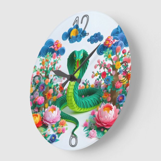 Schattige Chinees Nieuwjaar Snake Origami WC4 Grote Klok (Hoek)