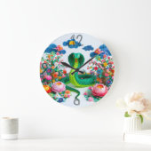 Schattige Chinees Nieuwjaar Snake Origami WC4 Grote Klok (Huis)