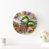 Schattige Chinees Nieuwjaar Snake Origami WC7 Grote Klok (Huis)