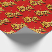 Schattige Chinees Rat papier-gesneden Nieuwjaar Ve Cadeaupapier (Hoek)