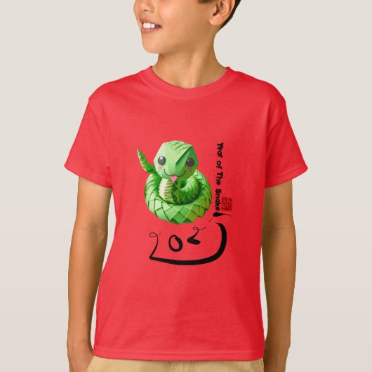 Schattige Chinees Slangenjaar 2025 Kinder T T-shirt (Voorkant)