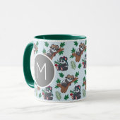 Schattige Chinese Panda's Patroon Monogram Mok (Voorkant links)