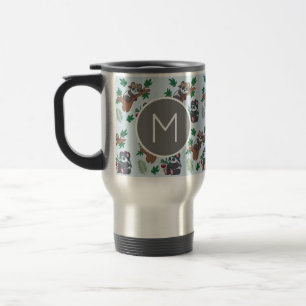Schattige Chinese Panda's Patroon Monogram Reisbeker
