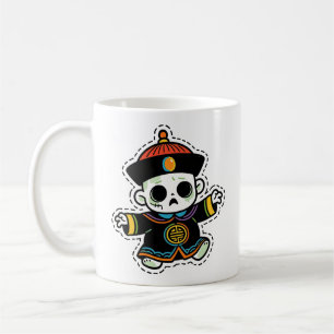Schattige Chinese Zombie Halloween Koffiemok