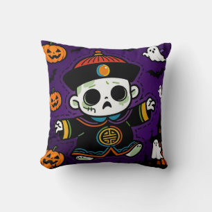 Schattige Chinese Zombie Halloween Kussen