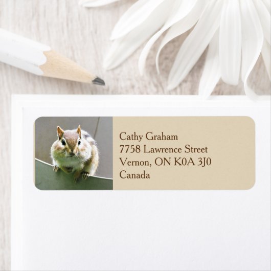 Schattige Chipmunk adreslabel Etiket (Insitu)