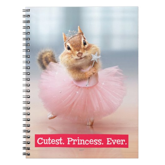 Schattige chipmunk ballerina in tutu in dansstudio notitieboek (Voorkant)