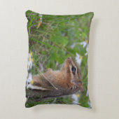 Schattige Chipmunk in bloemen Accent Kussen (Achterkant (Verticaal))