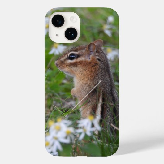 Schattige Chipmunk in bloemen Case-Mate iPhone Case (Achterkant)