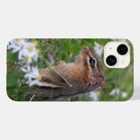 Schattige Chipmunk in bloemen Case-Mate iPhone Case (Achterkant (horizontaal))
