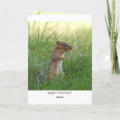 Schattige Chipmunk in bloemen Feestdagen Kaart (Achterkant)