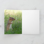 Schattige Chipmunk in bloemen Feestdagen Kaart (Binnen)