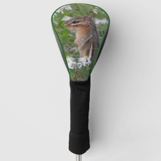 Schattige Chipmunk in bloemen Golfheadcover (Voorkant)