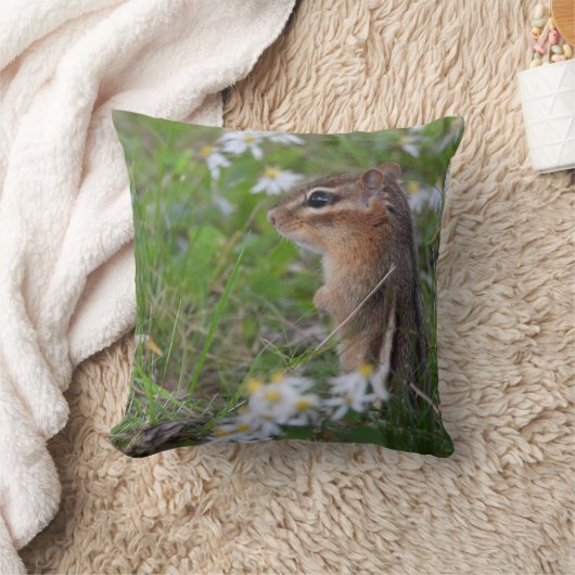 Schattige Chipmunk in bloemen Kussen (Deken)